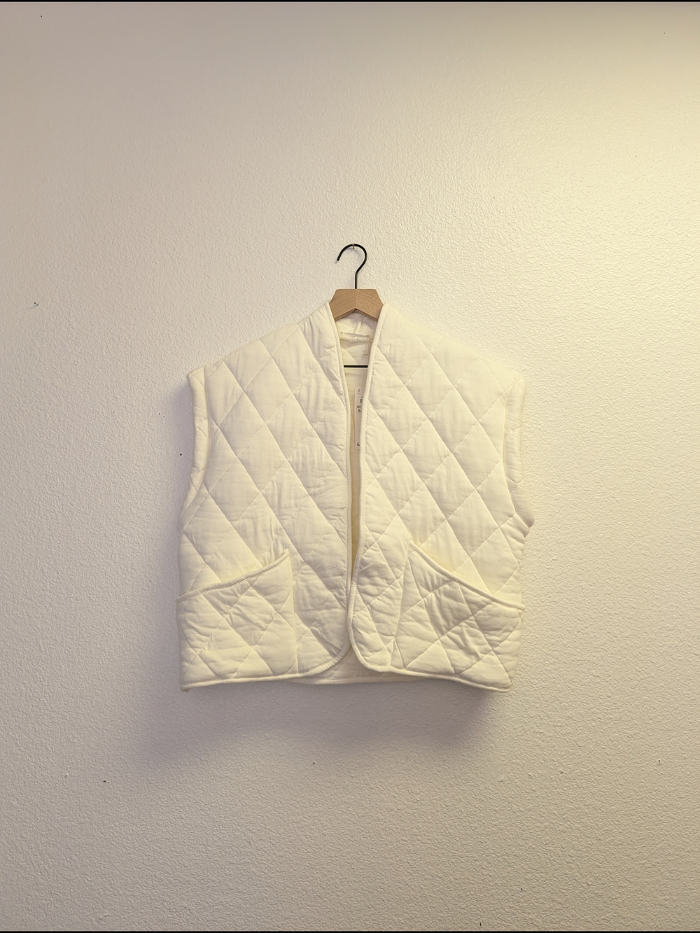 Zara Home Quilted Ivory Women's Vest - Lightweight Sleeveless Jacket OS